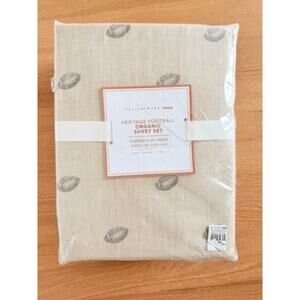 New Pottery Barn Teen Queen Heritage Football Organic Sheet Set